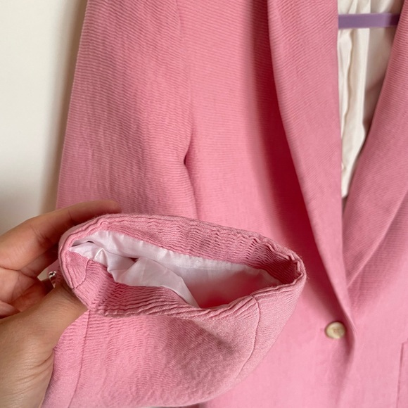 Zara Pink Bubble Gum Textured Weave Coat - XS - Picture 4 of 16
